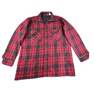 WearGuard Flannel Jacket Shacket Red & Black Plaid Chores Barn XL Buffalo Check
